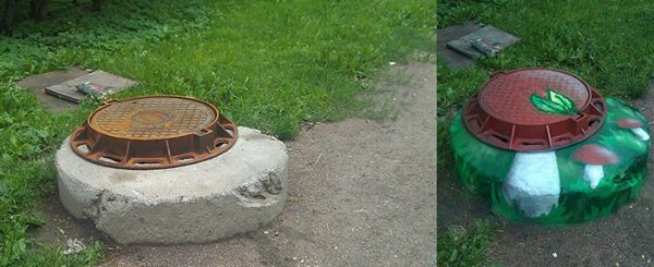 декор крышки септика своими руками